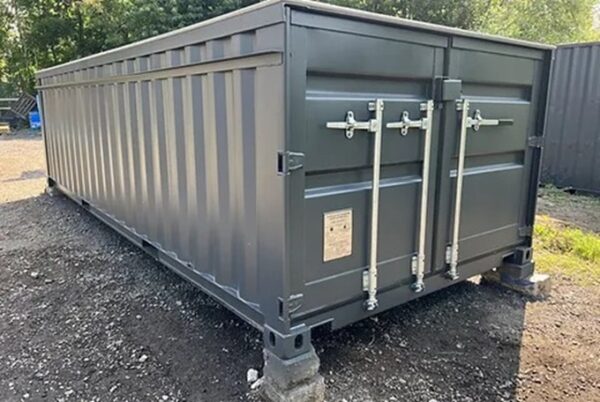 6 meter containerzwembad met tegenstroomsysteem – antracietgrijs