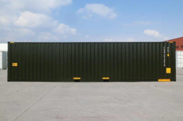 Nieuwe 40-voets container voor droge goederen met dubbele deuren.