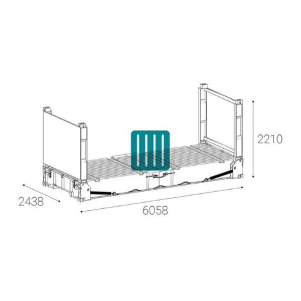 20-voets platte container