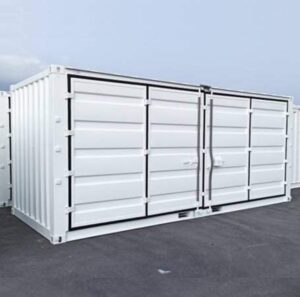 20-voets witte container met open zijtoegang